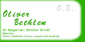 oliver bethlen business card